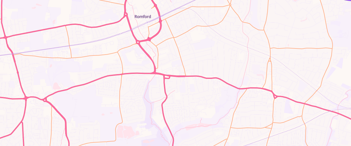 Map showing the location of Romford Extra Petrol Filling