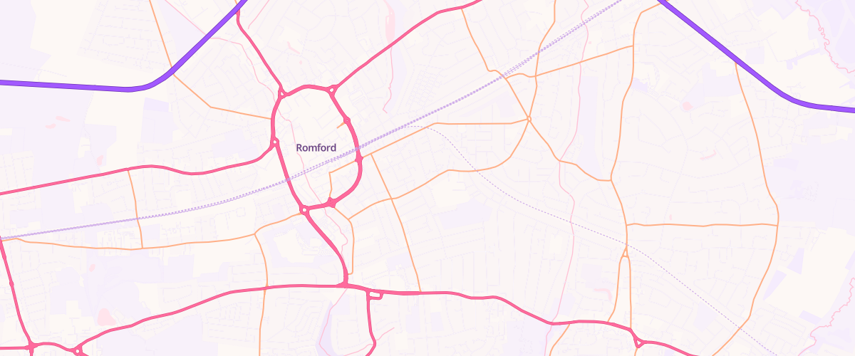 Map showing the location of Mfg Romford