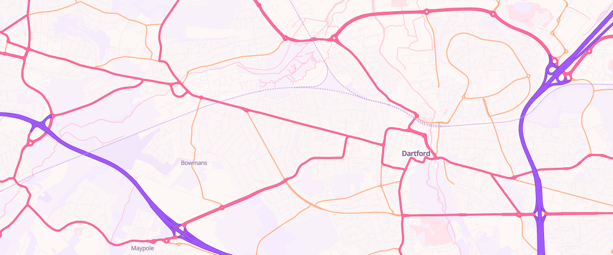 Map showing the location of Dartford Esso Express