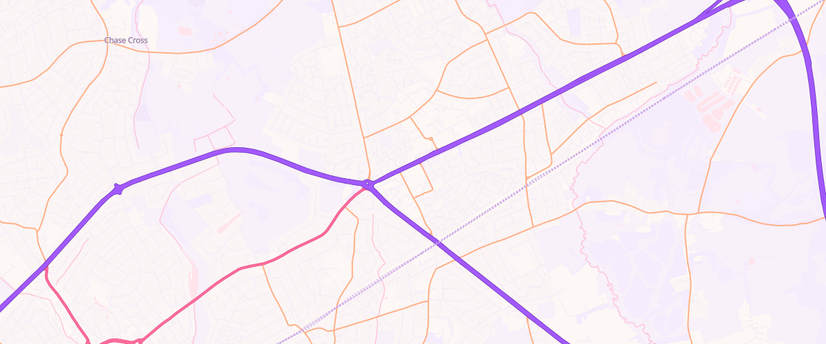 Map showing the location of Romford Gallows Corner Extra