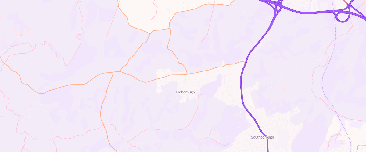 Map showing the location of Bidborough Service Station