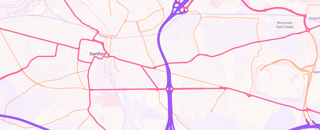Map showing K C Car Services, Dartford