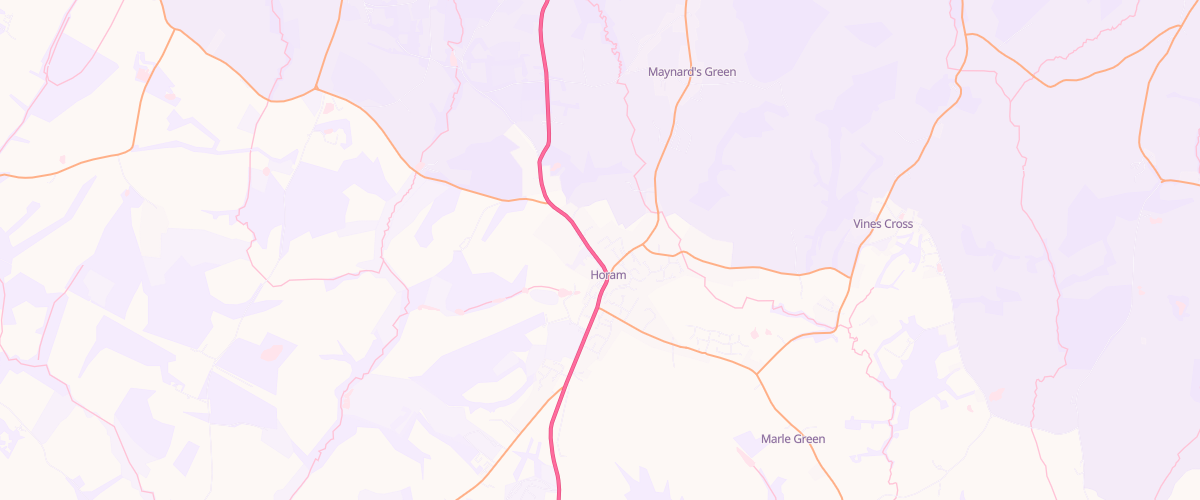 Map showing the location of Heathfield Horam Service Station