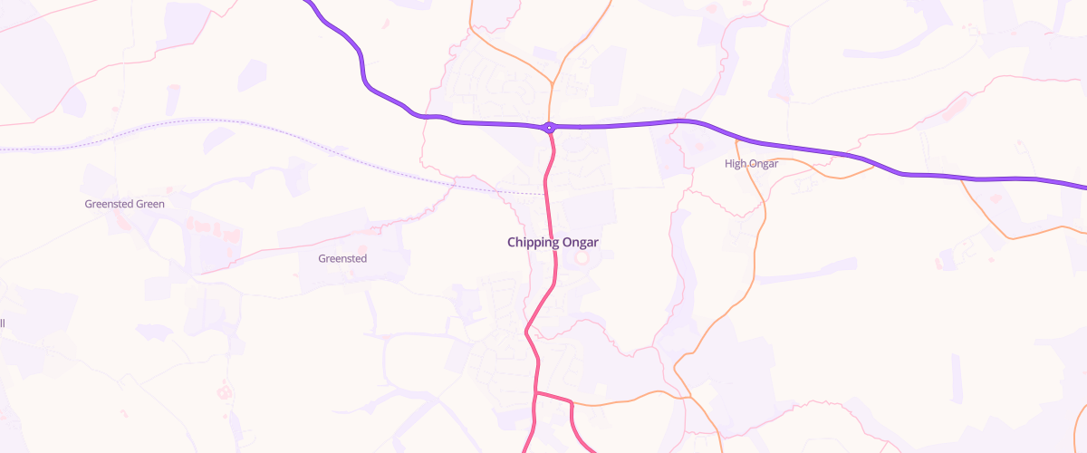 Map showing the location of Ongar Esso Express
