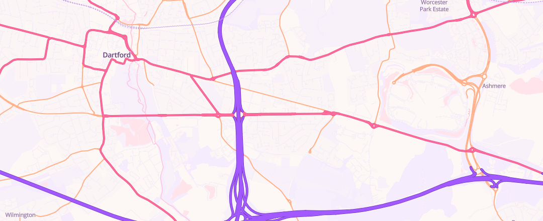 Map showing W J King Garages Limited, Dartford