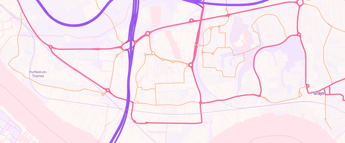 Map showing the location of Costco Wholesale Thurrock