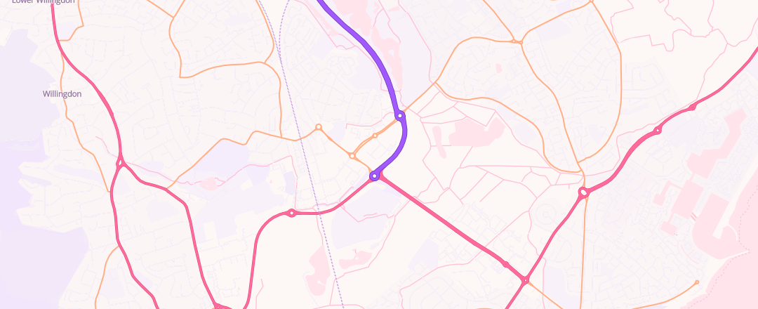 Map showing J P Tyres Limited, Eastbourne