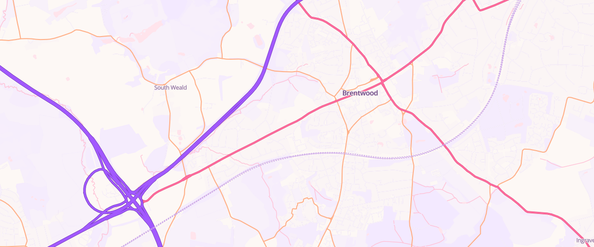 Map showing the location of Brentwood Esso Express