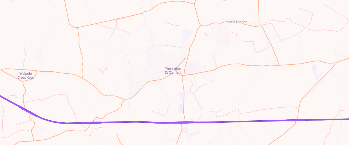 Map showing the location of Terrington Service Station