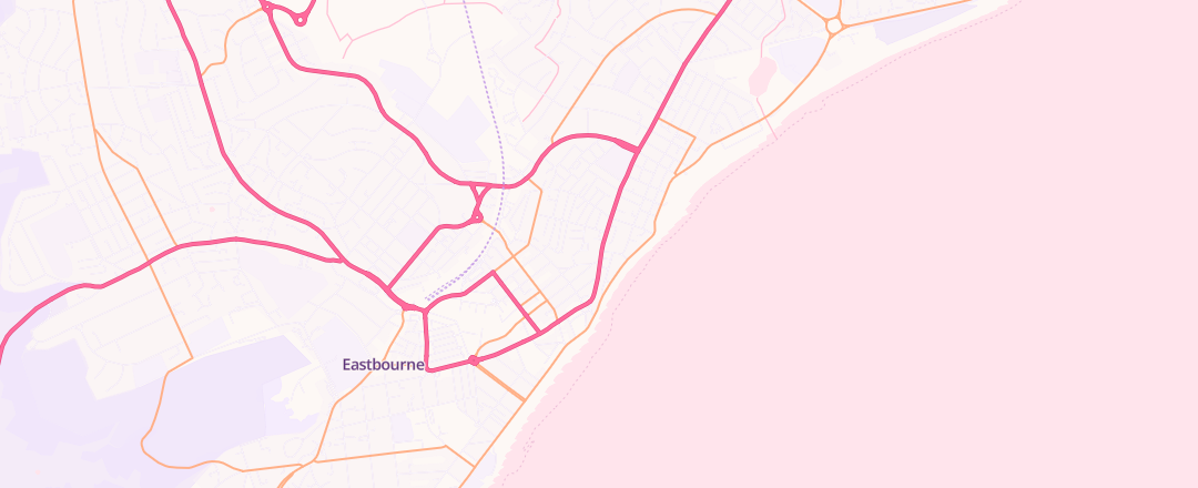 Map showing Leaf Hall Motors, Eastbourne