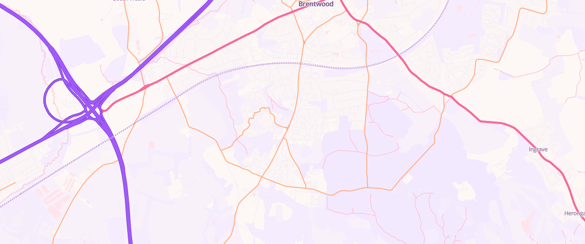 Map showing the location of Shell Little Waitrose Brentwood