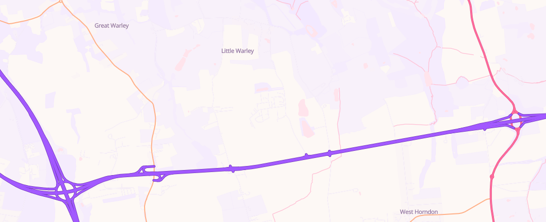 Map showing Childerditch Mot Centre, Brentwood