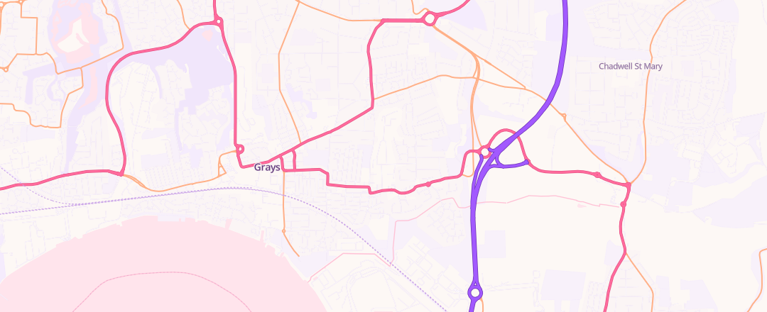 Map showing Pc Autos Grays Ltd, Essex
