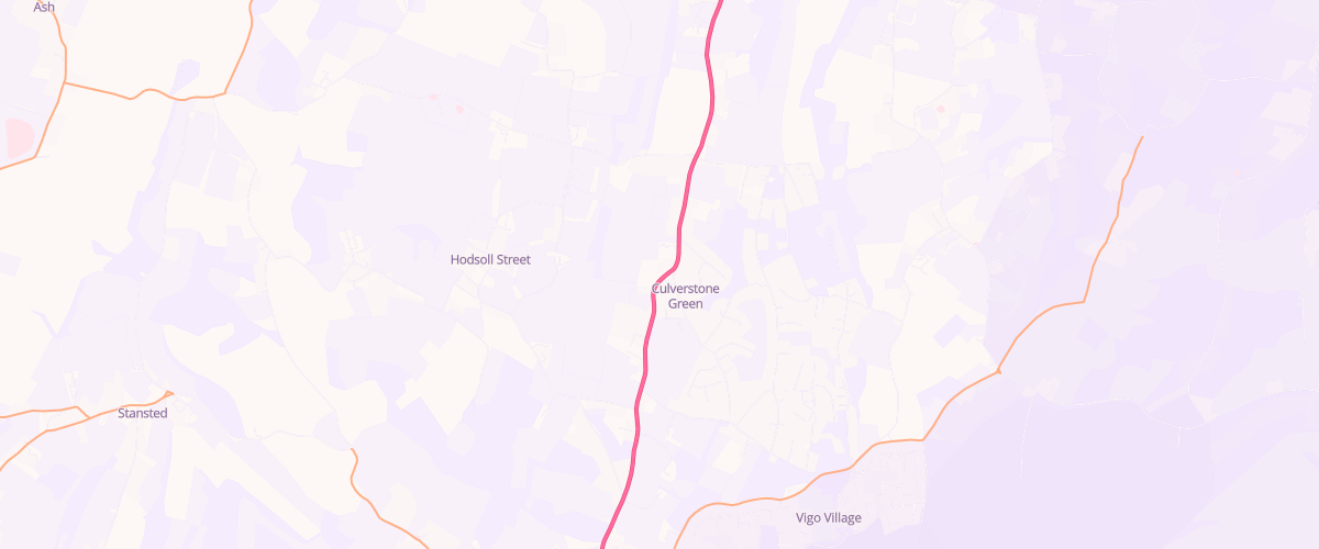 Map showing the location of Culverstone Service Station