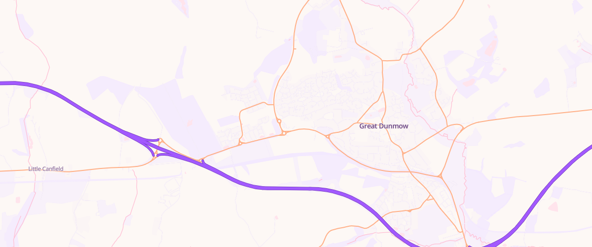 Map showing the location of Dunmow Superstore Petrol Filling