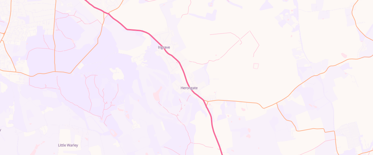 Map showing the location of Ingrave Sf Connect