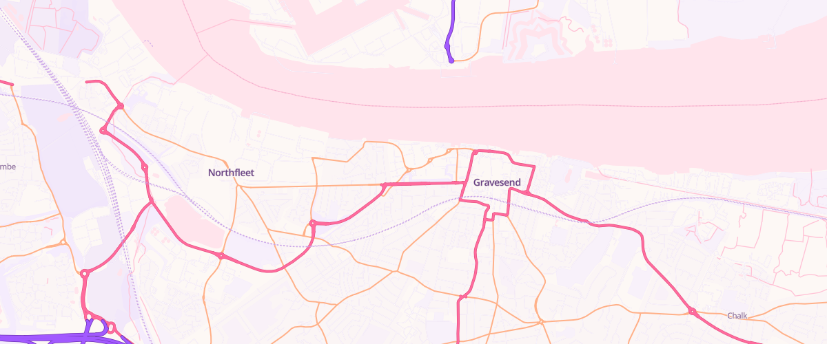 Map showing the location of Asda Gravesend Superstore