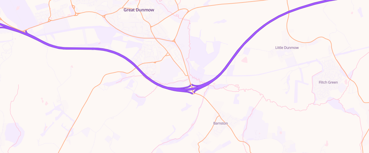 Map showing the location of Dunmow Convenience Stores Ltd