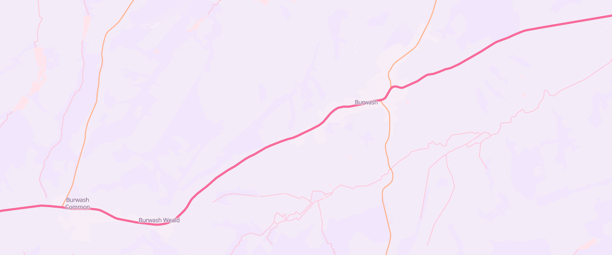 Map showing the location of Burwash Service Station