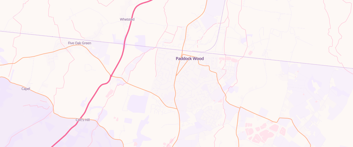 Map showing the location of Mfg Paddock Wood