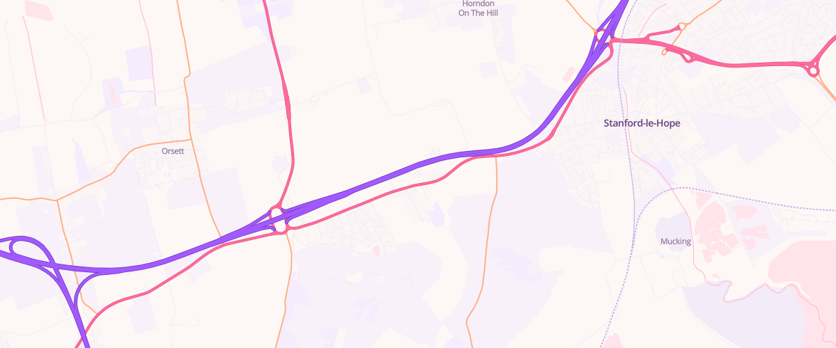 Map showing the location of Orsett South Sf Connect