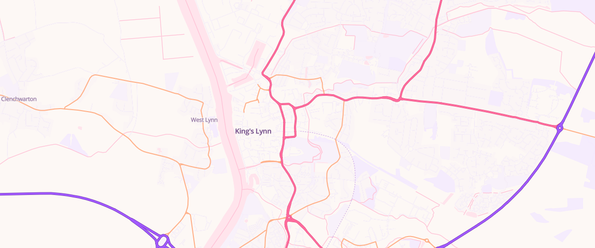 Map showing the location of Mfg Morrisons Kings Lynn
