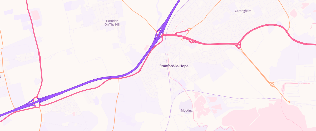 Map showing the location of Mfg Stanford-Le-Hope