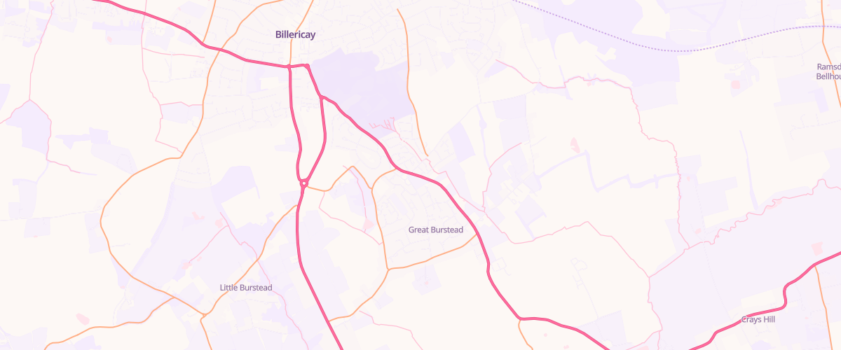 Map showing the location of Billericay Fuel Express Automat