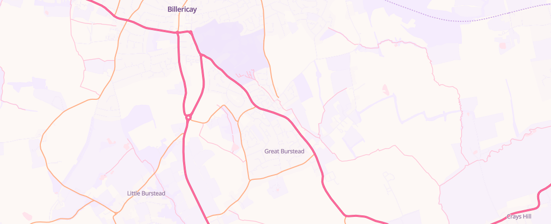 Map showing Main Road Garage, Billericay