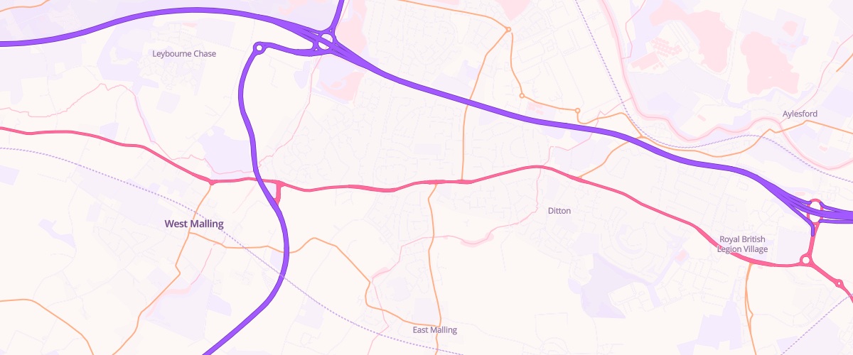 Map showing the location of Larkfield Esso Express