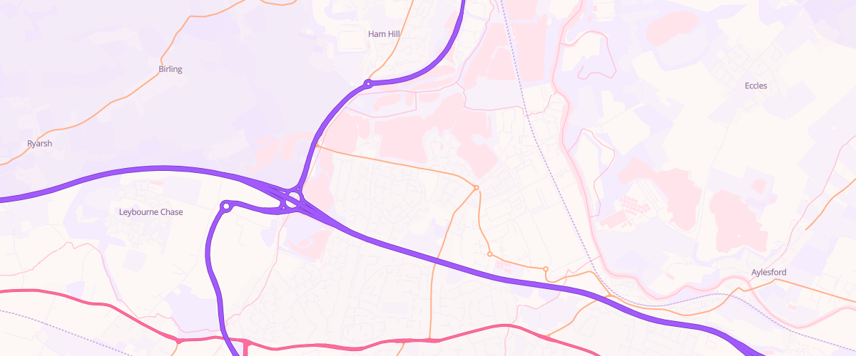 Map showing the location of Aylesford Lunsford Park Extra