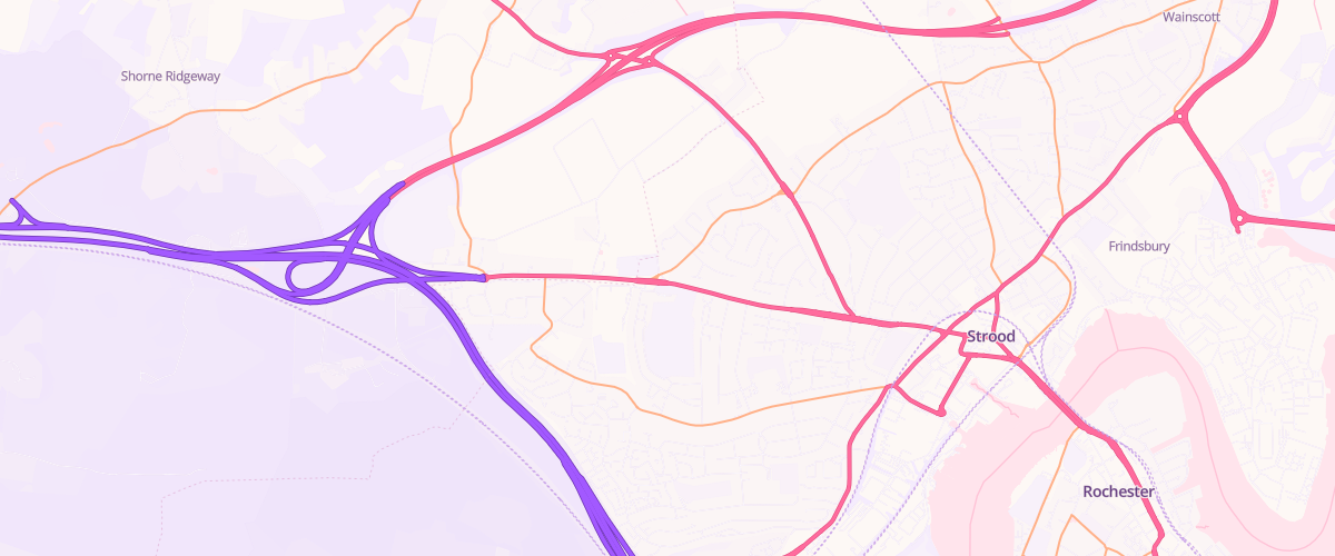 Map showing the location of Asda Strood Express Petrol