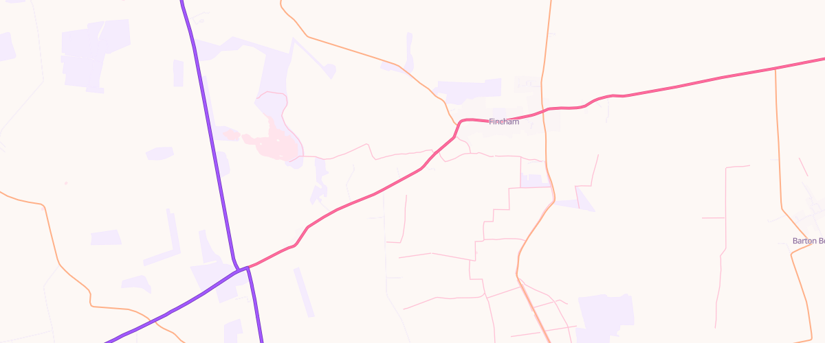 Map showing the location of Fincham Filling Station
