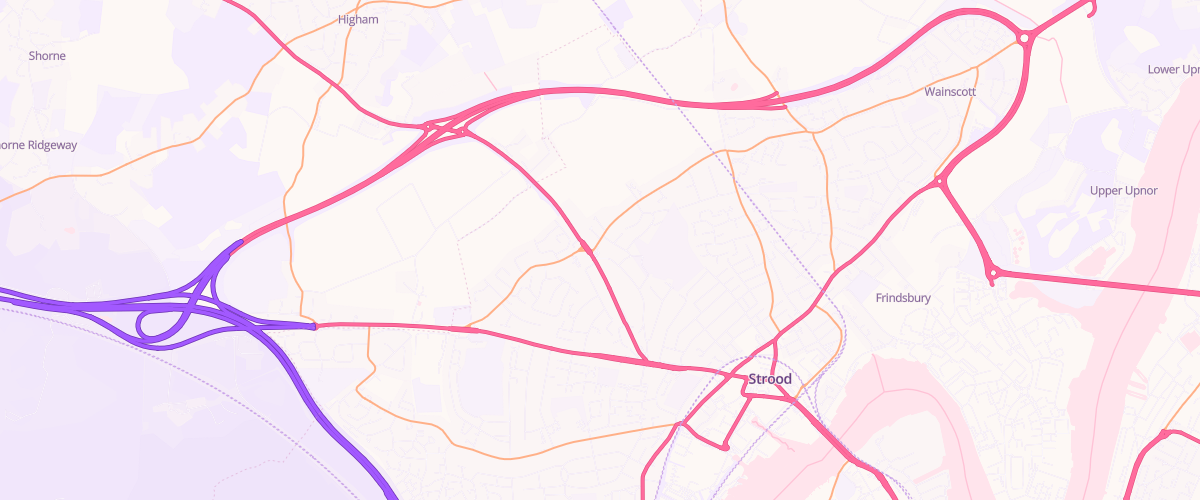 Map showing the location of Rochester Gravesend Rd Esso