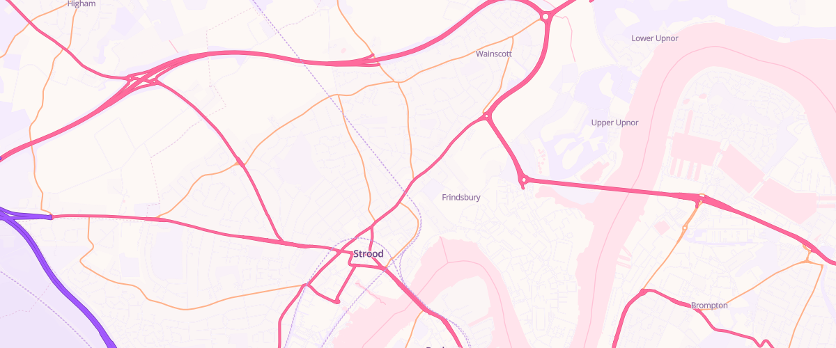 Map showing the location of Strood Esso Express