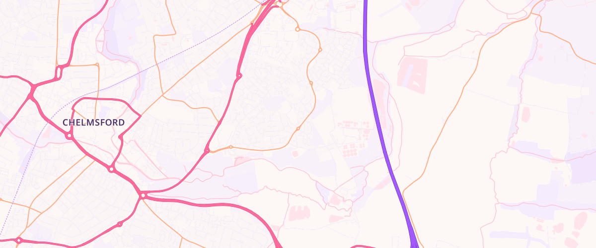 Map showing the location of Asda Chelmsford Superstore