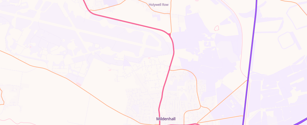 Map showing Matts Motors Limited, Mildenhall