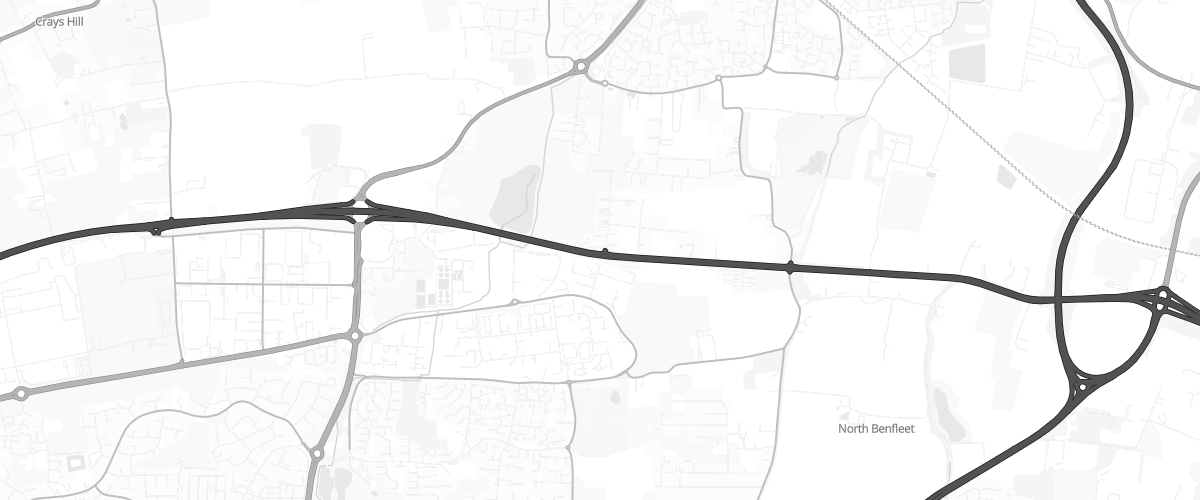 Map showing the location of Hovefield Service Station