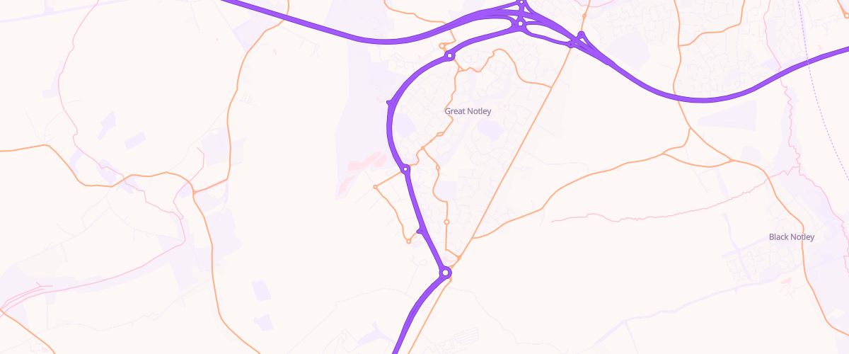 Map showing the location of Braintree Great Notley Superstore