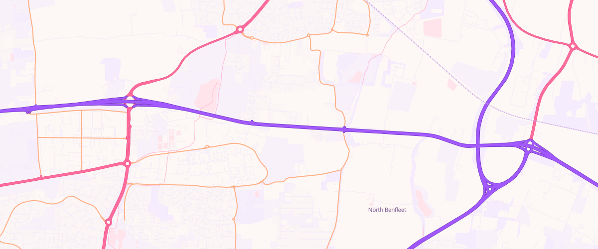 Map showing the location of Hovefield Service Station
