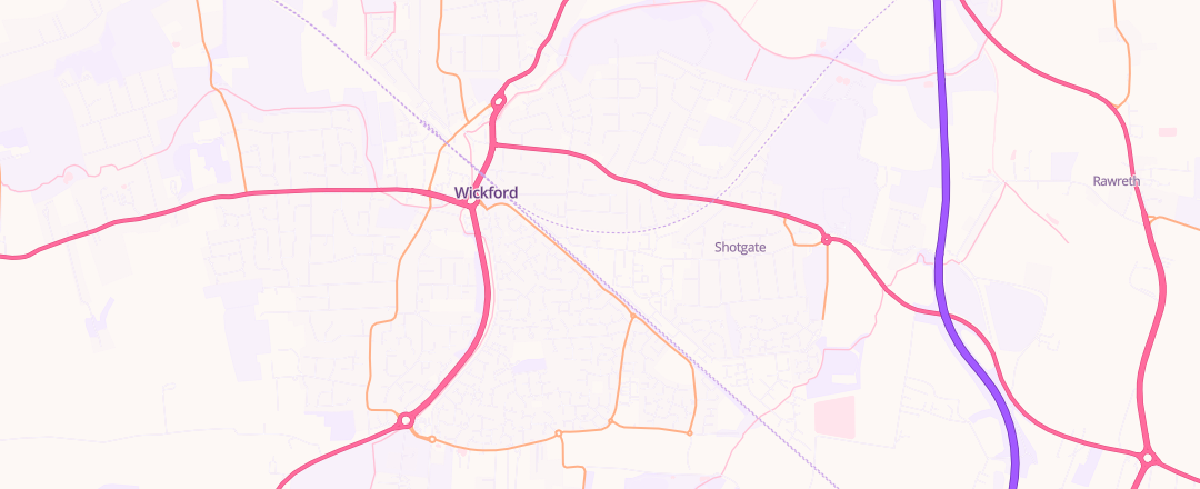 Map showing Wickford Mot & Service Centre, Wickford