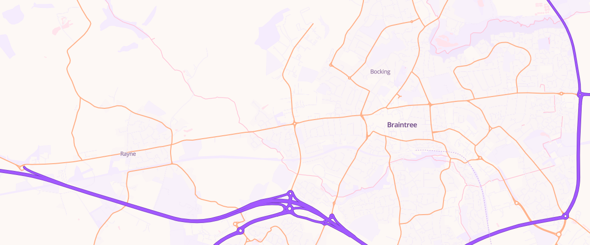 Map showing the location of Eg Braintree Pfs