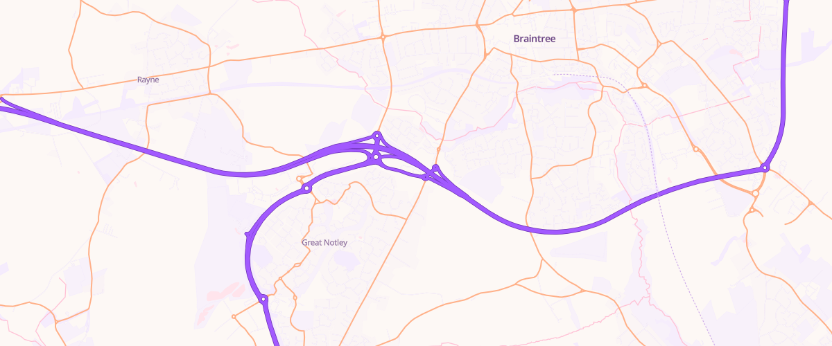Map showing the location of Braintree Sf Connect