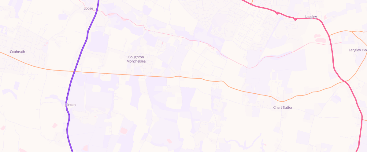 Map showing the location of Boughton Monchelsea