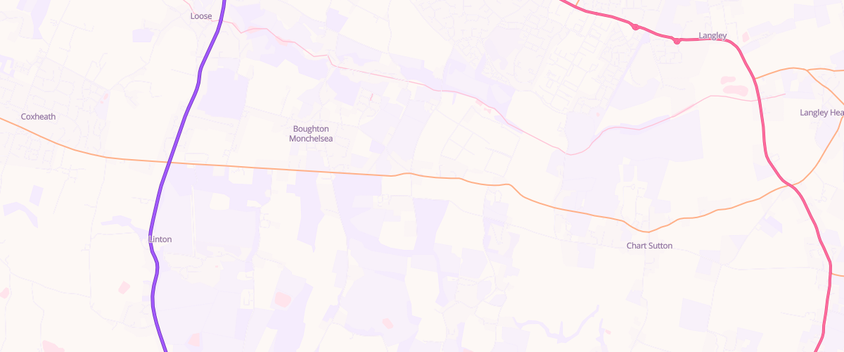 Map showing the location of Monchelsea Stores