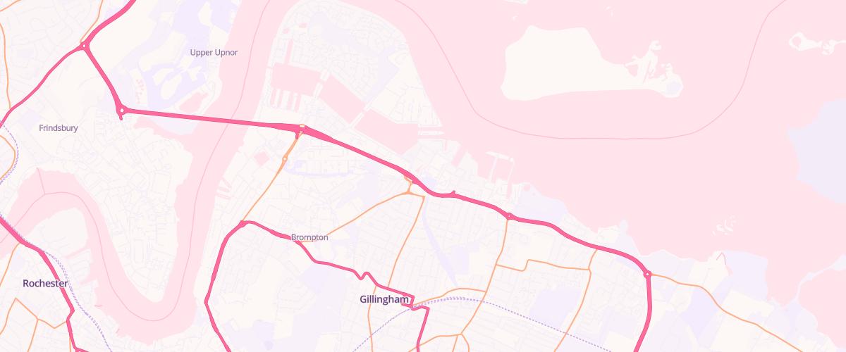 Map showing the location of Asda Gillingham Pier Superstore