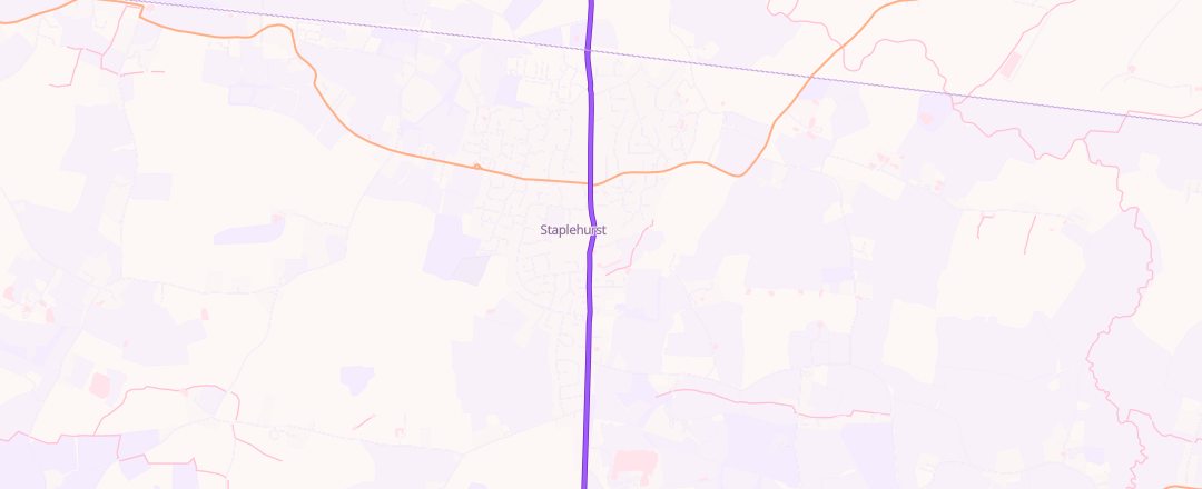 Map showing Staplehurst Garage, Staplehurst
