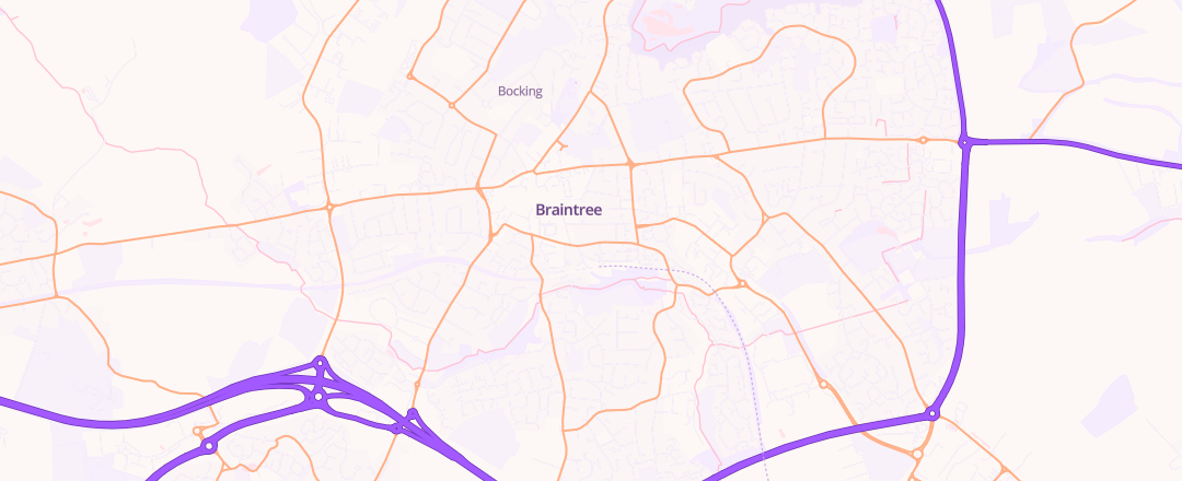 Map showing Kwik Fit, Braintree