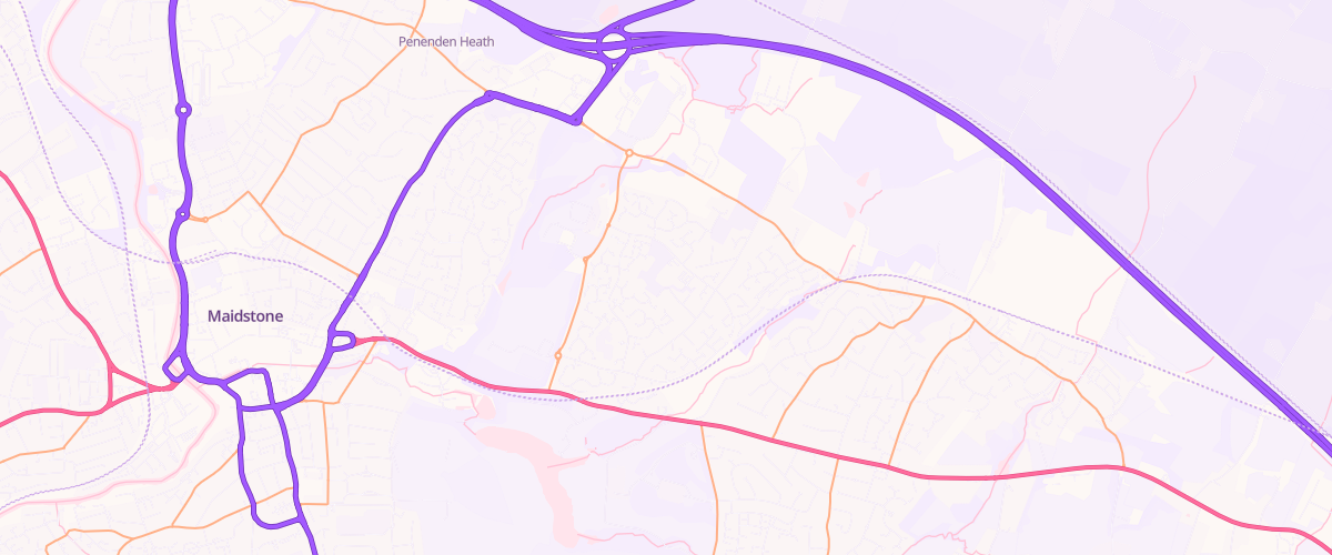 Map showing the location of Maidstone Grove Green Superstore