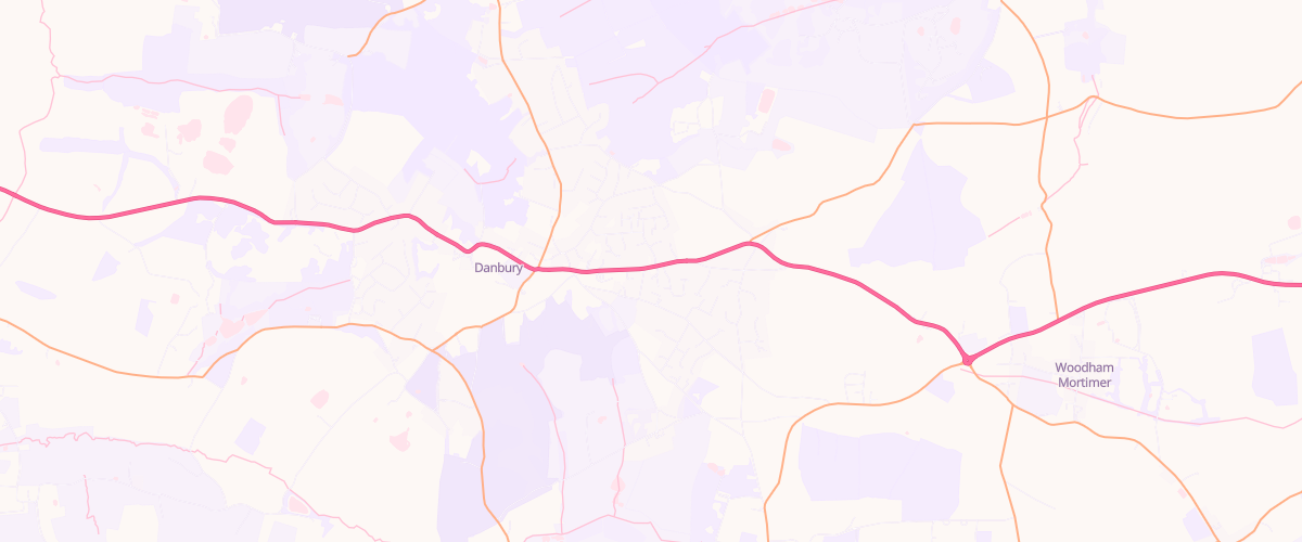 Map showing the location of Danbury Esso Express